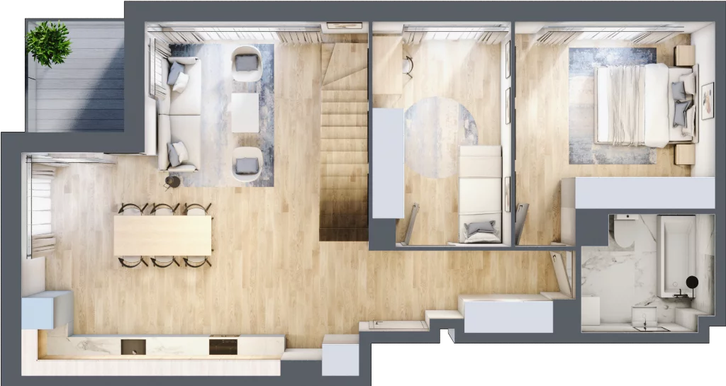 5 pokoi, apartament 115,43 m², piętro 4, oferta nr 38, Kobi House, Kraków, Dębniki, Ruczaj, ul. Kobierzyńska 124