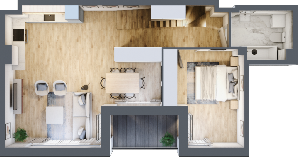 Mieszkanie 91,36 m², piętro 4, oferta nr 40, Kobi House, Kraków, Dębniki, Ruczaj, ul. Kobierzyńska 124