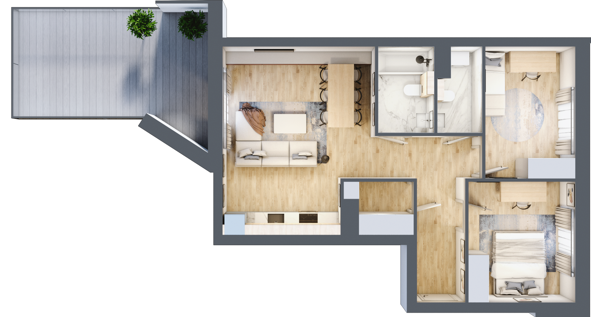 Mieszkanie 64,33 m², piętro 1, oferta nr 1, La Vie House, Kraków, Podgórze, ul. Łagiewnicka