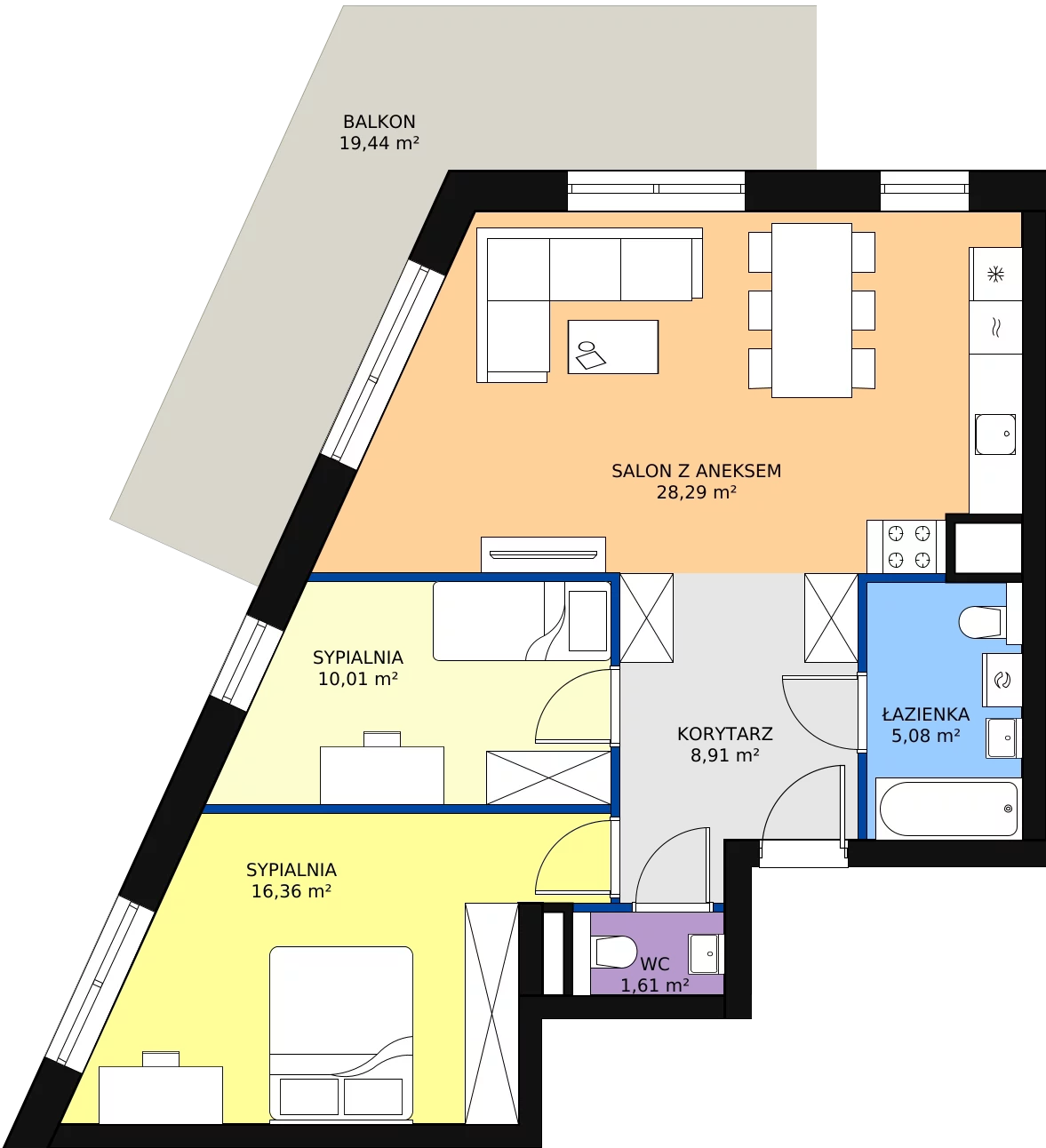 Zalety mieszkania 70.5 m², 6