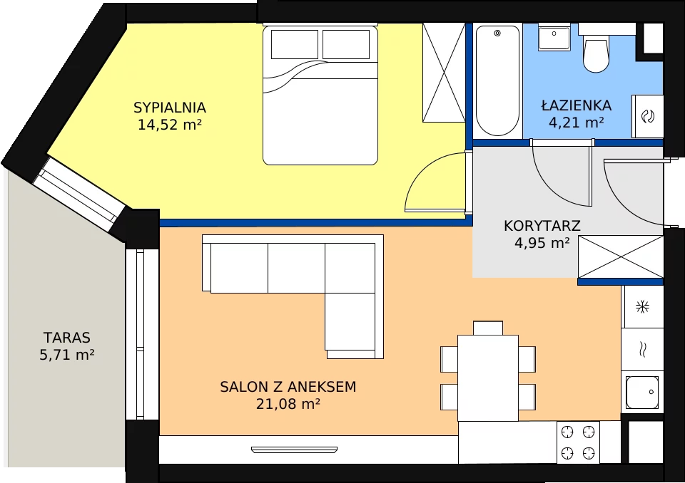 Zalety mieszkania 44.9 m², 8
