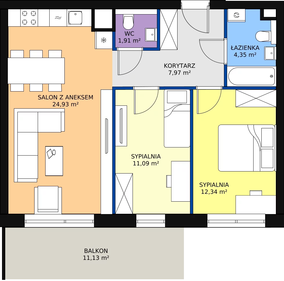 Zalety mieszkania 64.26 m², 11
