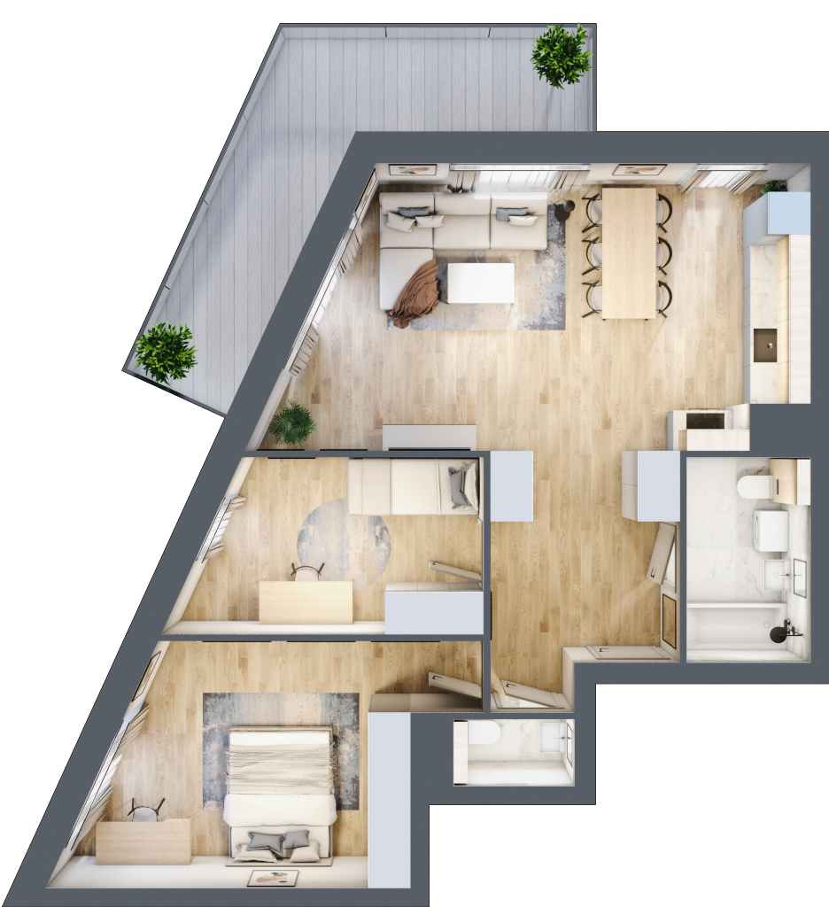 Mieszkanie 72,56 m², piętro 2, oferta nr 15, La Vie House, Kraków, Podgórze, ul. Łagiewnicka