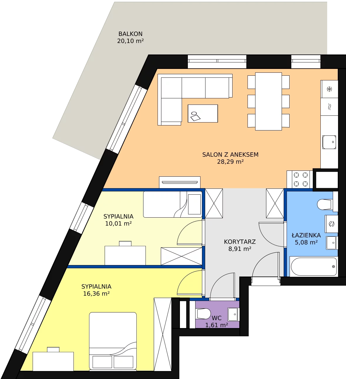 Zalety mieszkania 72.56 m², 24