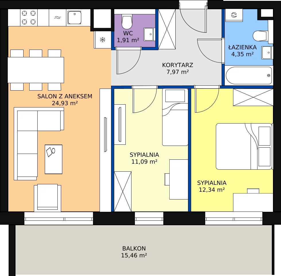 Zalety mieszkania 64.26 m², 29