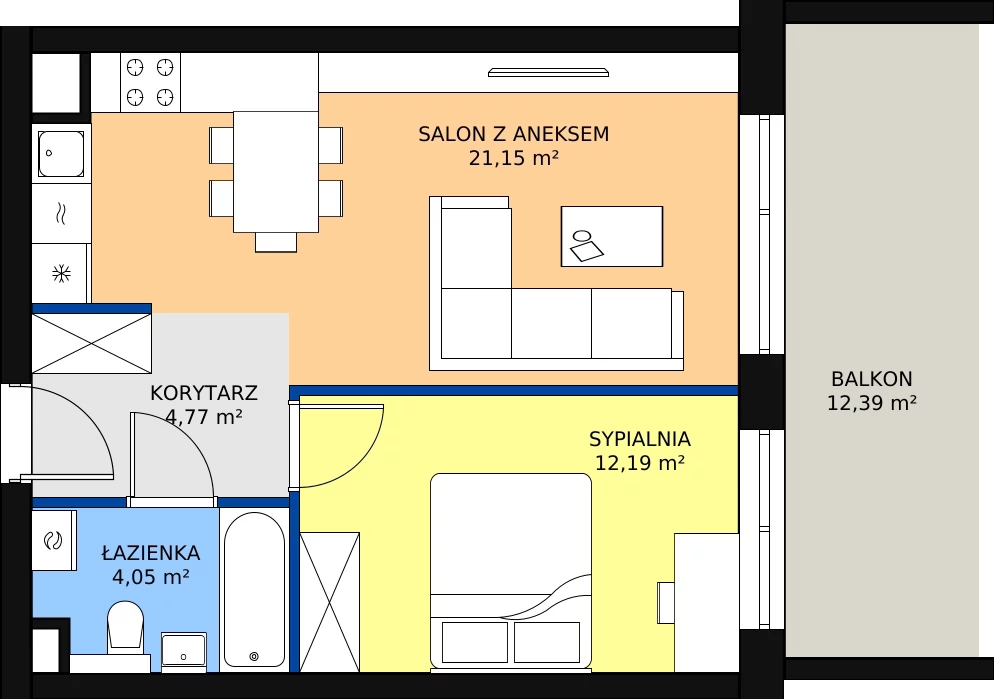 Zalety mieszkania 43.35 m², 30