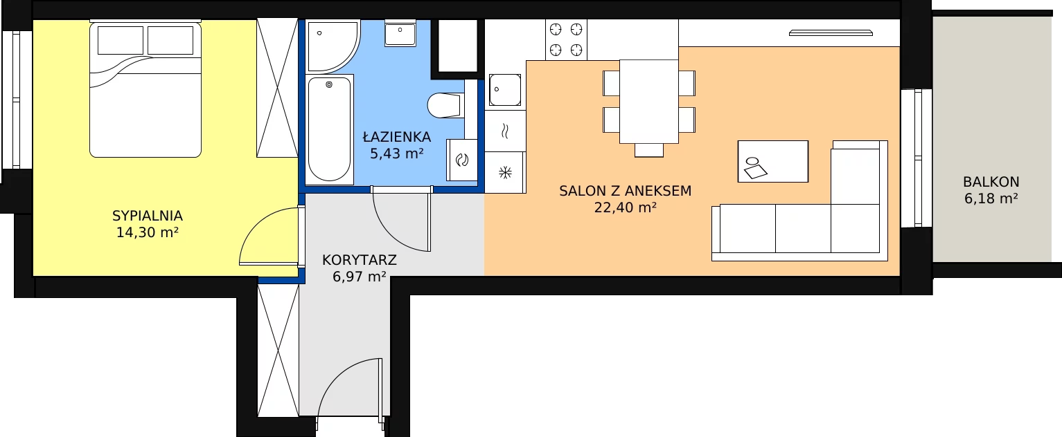 Zalety mieszkania 50.95 m², 37