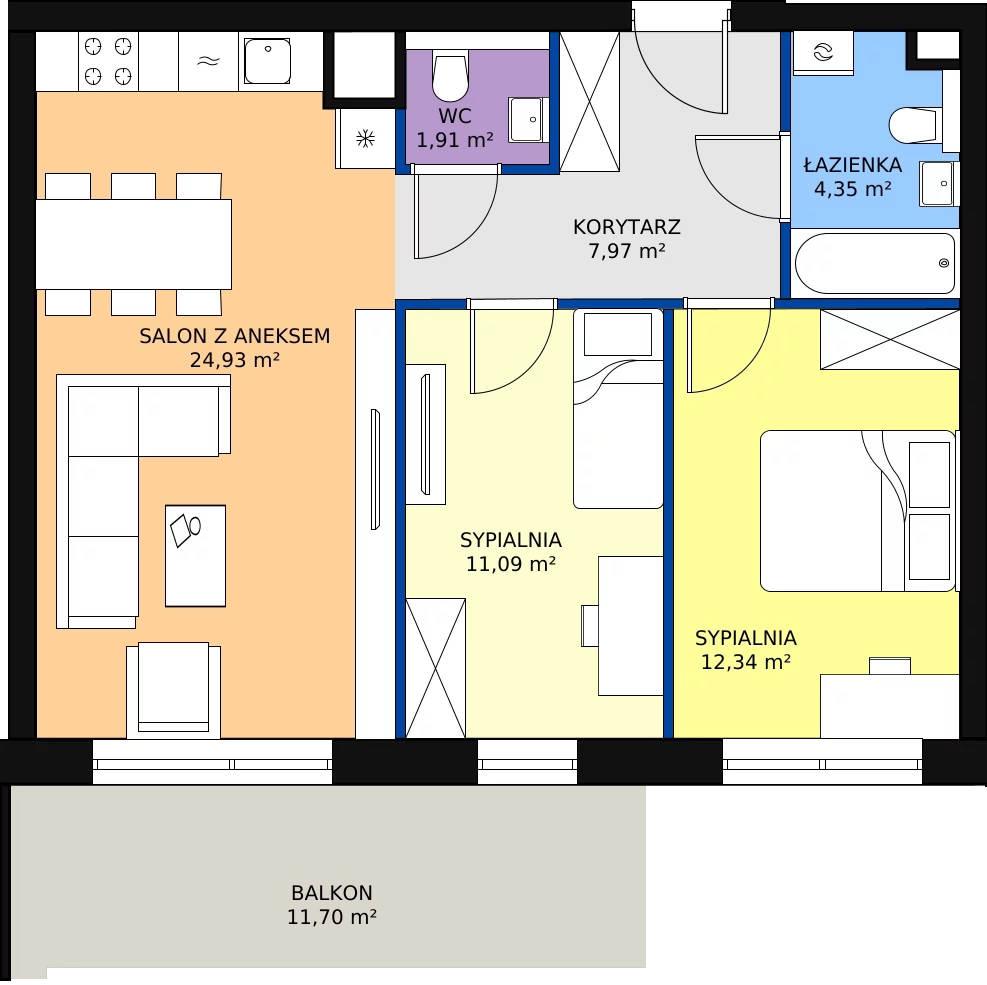 Zalety mieszkania 64.26 m², 38