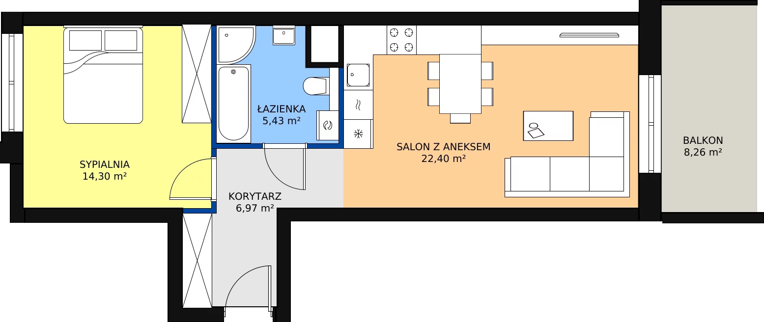 Zalety mieszkania 50.95 m², 46