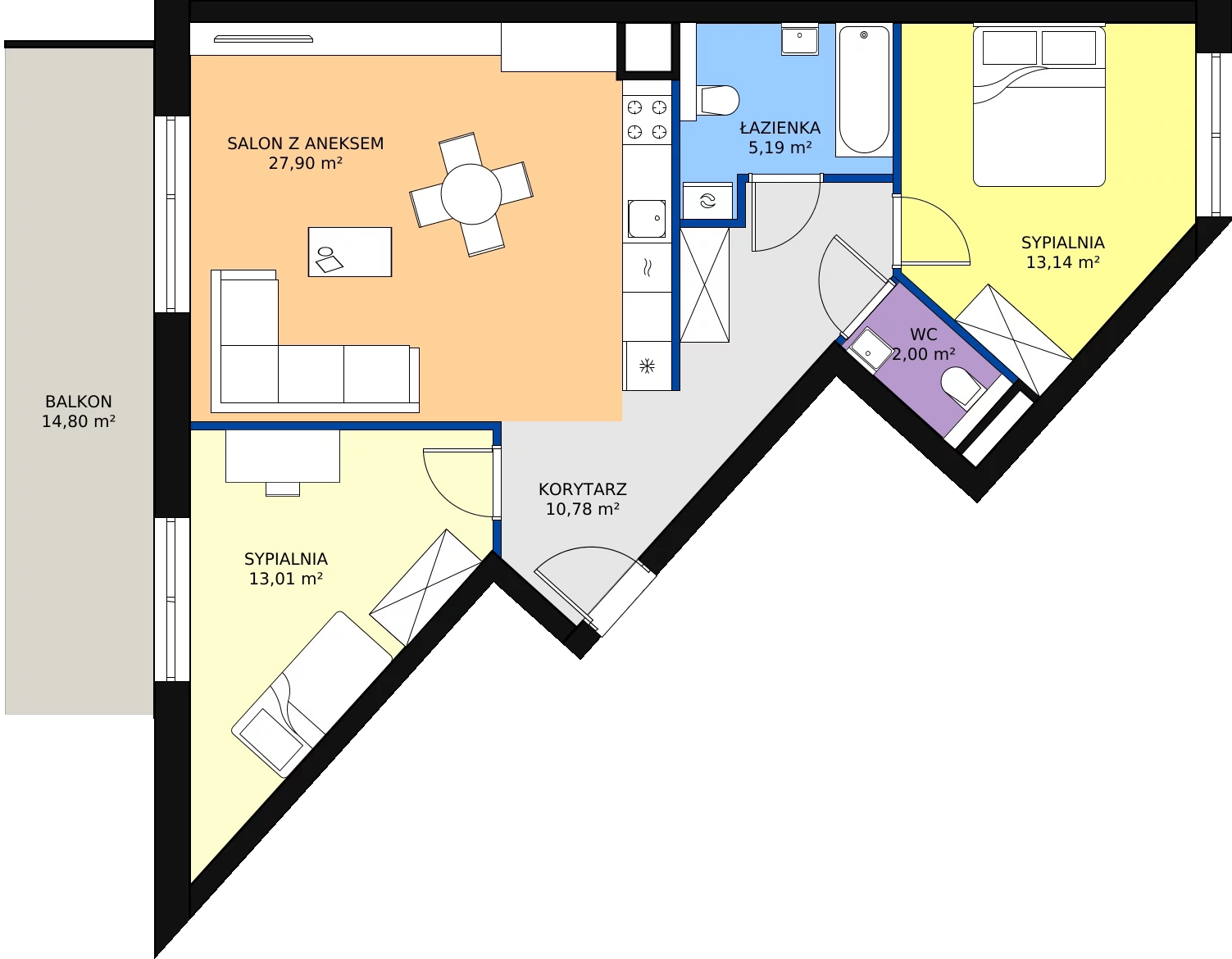 Zalety mieszkania 72.15 m², 57
