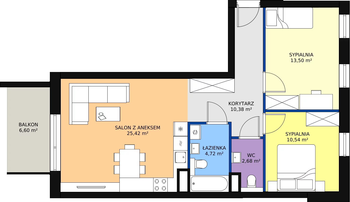 Zalety mieszkania 69.31 m², 66