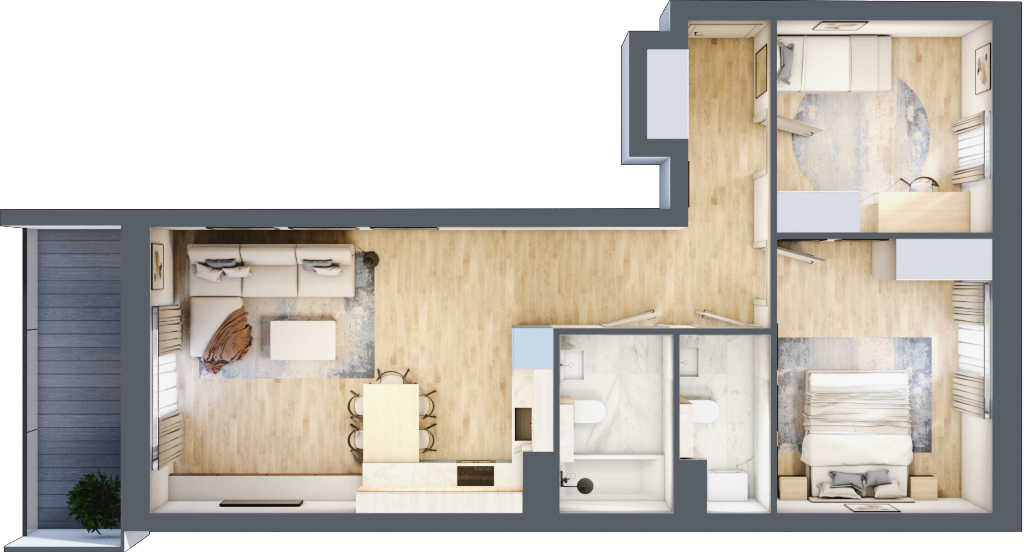 Mieszkanie 64,42 m², piętro 4, oferta nr 93, La Vie House, Kraków, Podgórze, ul. Łagiewnicka