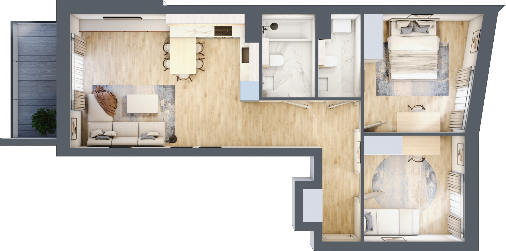 Mieszkanie 65,46 m², piętro 4, oferta nr 97, La Vie House, Kraków, Podgórze, ul. Łagiewnicka