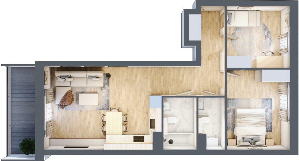 Mieszkanie 64,42 m², piętro 6, oferta nr 103, La Vie House, Kraków, Podgórze, ul. Łagiewnicka