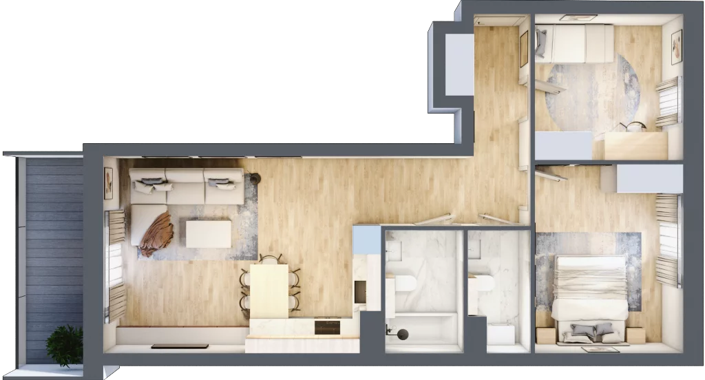 Mieszkanie 64,42 m², piętro 6, oferta nr 103, La Vie House, Kraków, Podgórze, ul. Łagiewnicka