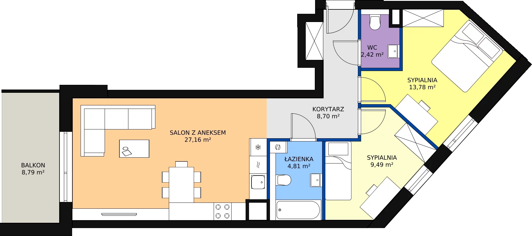 Zalety mieszkania 66.5 m², 108