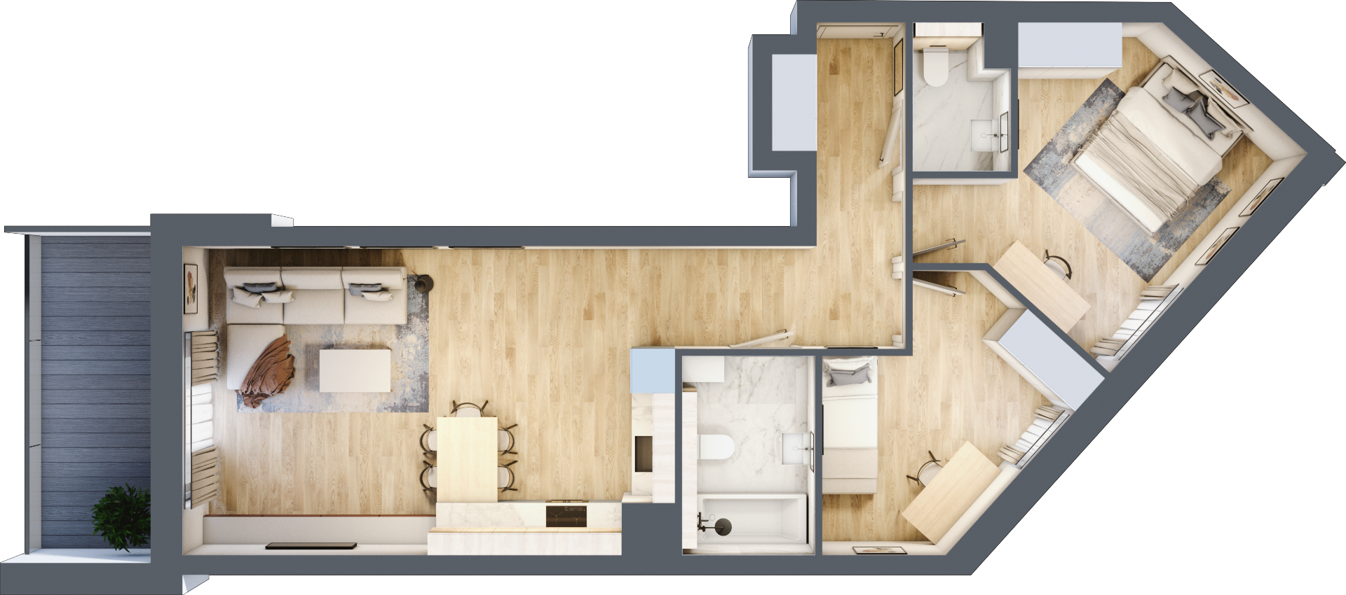 Mieszkanie 66,50 m², piętro 1, oferta nr 108, La Vie House, Kraków, Podgórze, ul. Łagiewnicka