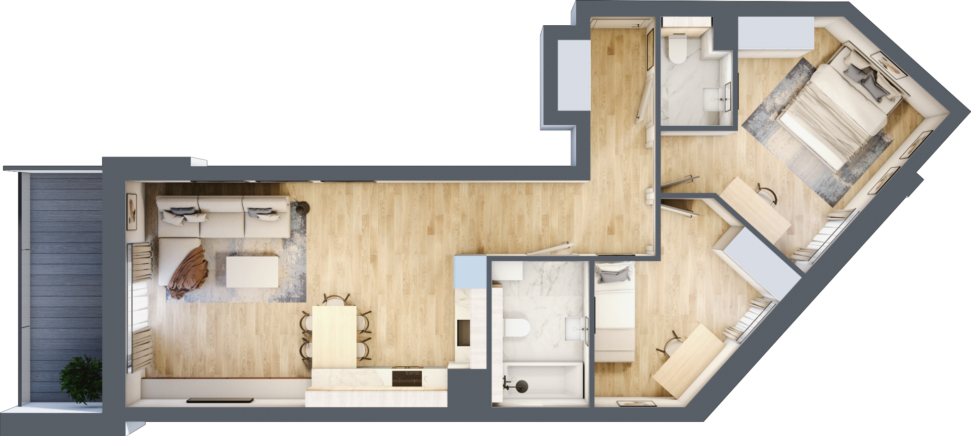 Mieszkanie 68,78 m², piętro 2, oferta nr 115, La Vie House, Kraków, Podgórze, ul. Łagiewnicka