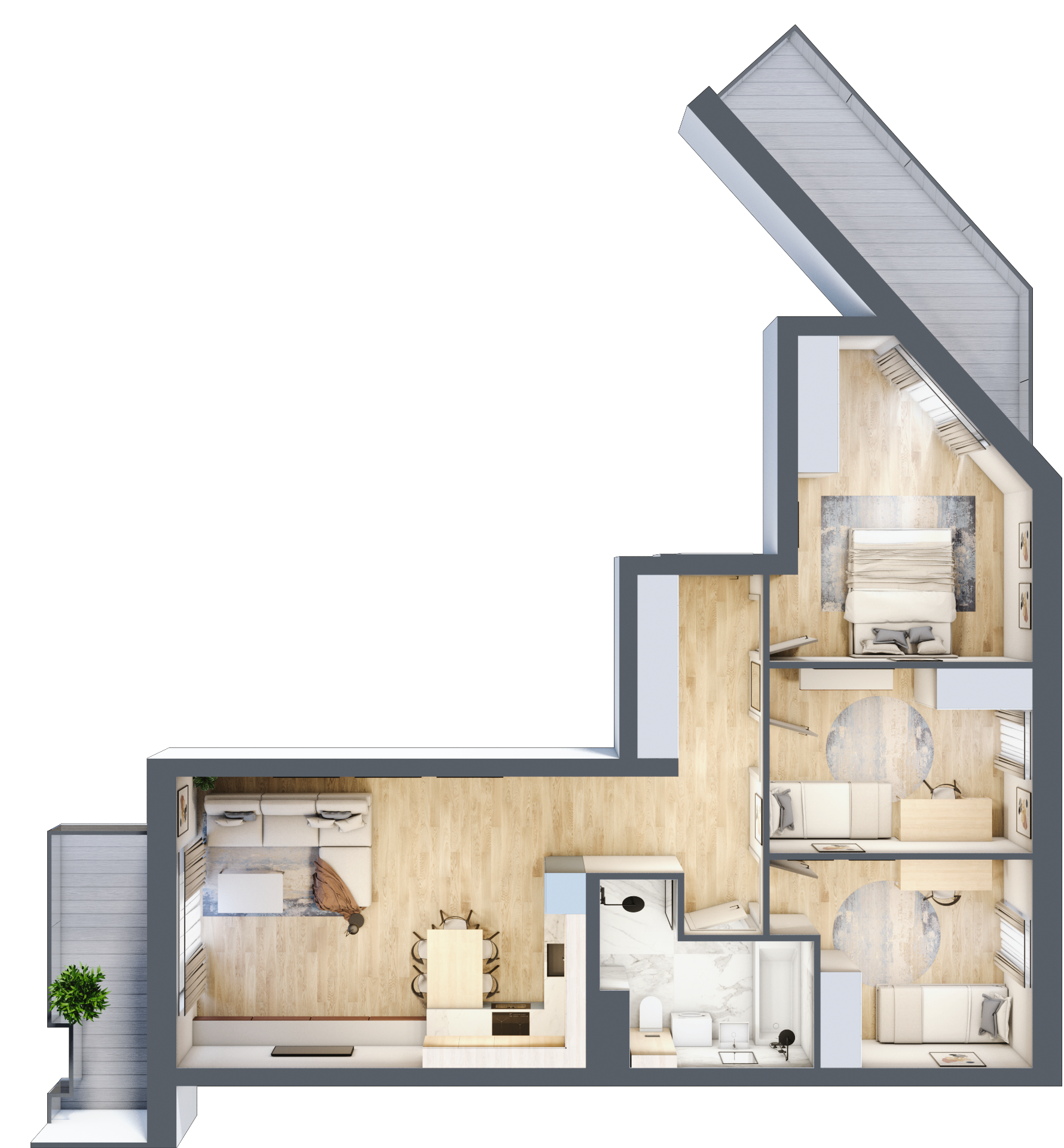 Mieszkanie 79,28 m², piętro 3, oferta nr 130, La Vie House, Kraków, Podgórze, ul. Łagiewnicka