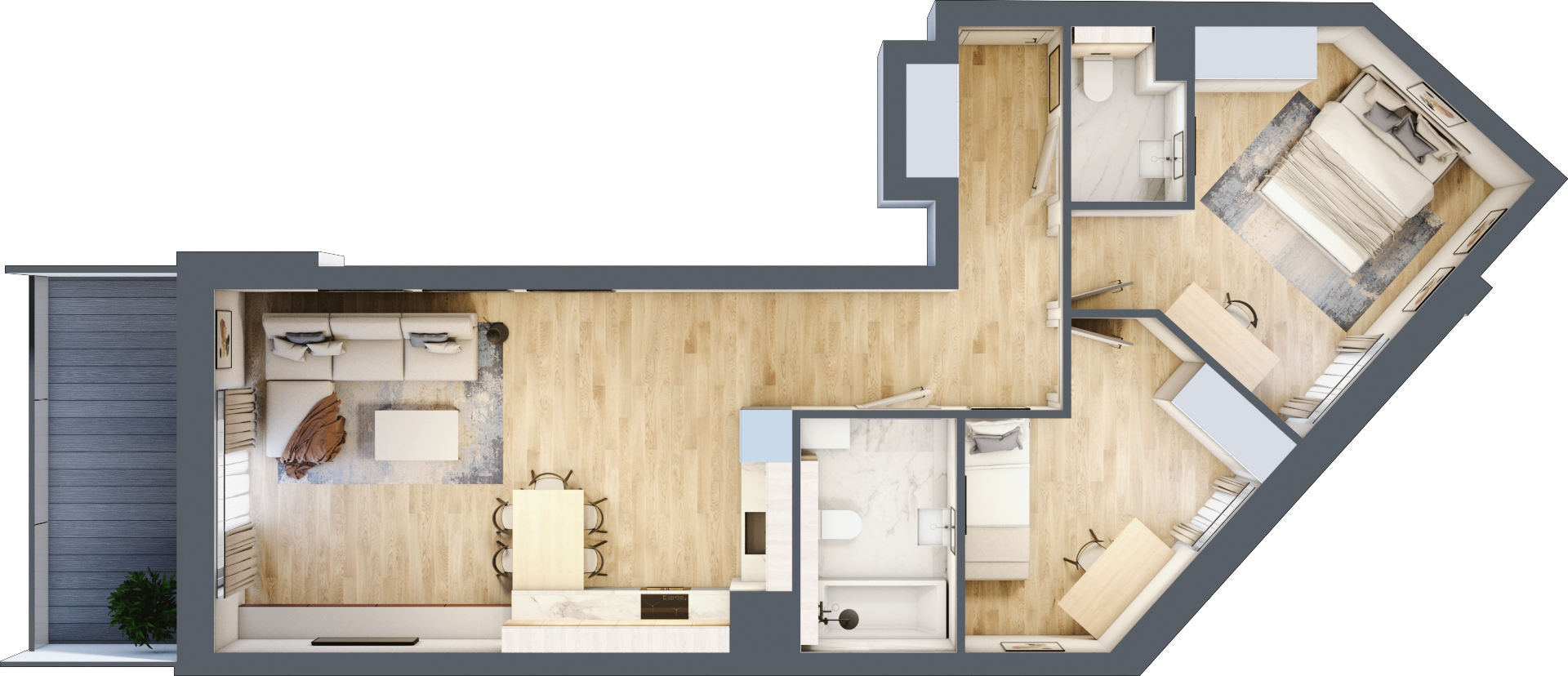 Mieszkanie 68,78 m², piętro 4, oferta nr 131, La Vie House, Kraków, Podgórze, ul. Łagiewnicka