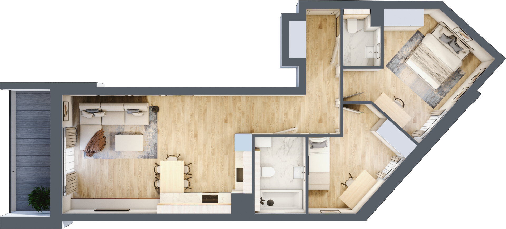 Mieszkanie 68,78 m², piętro 6, oferta nr 147, La Vie House, Kraków, Podgórze, ul. Łagiewnicka