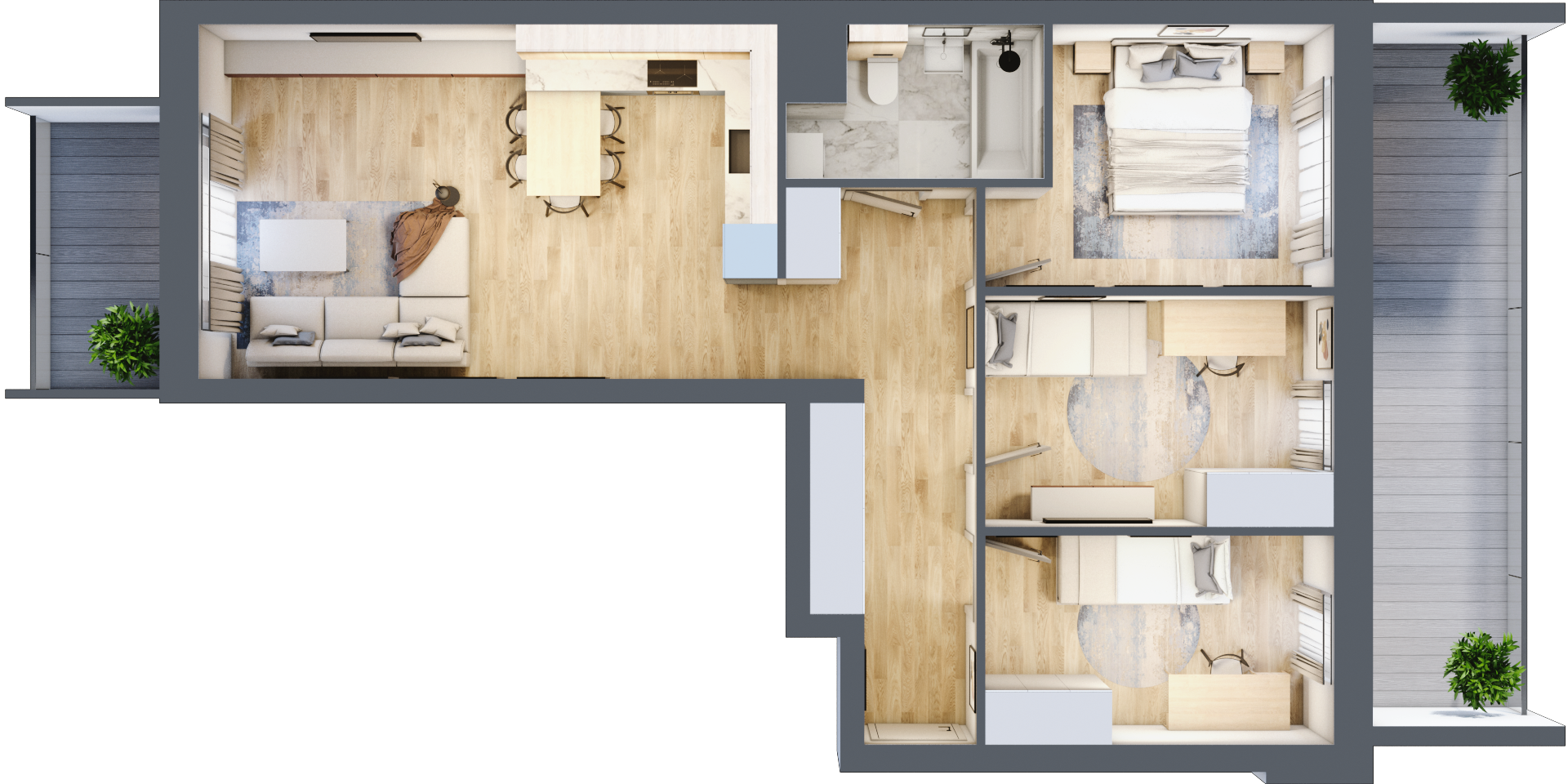 Mieszkanie 70,67 m², piętro 2, oferta nr 158, La Vie House, Kraków, Podgórze, ul. Łagiewnicka