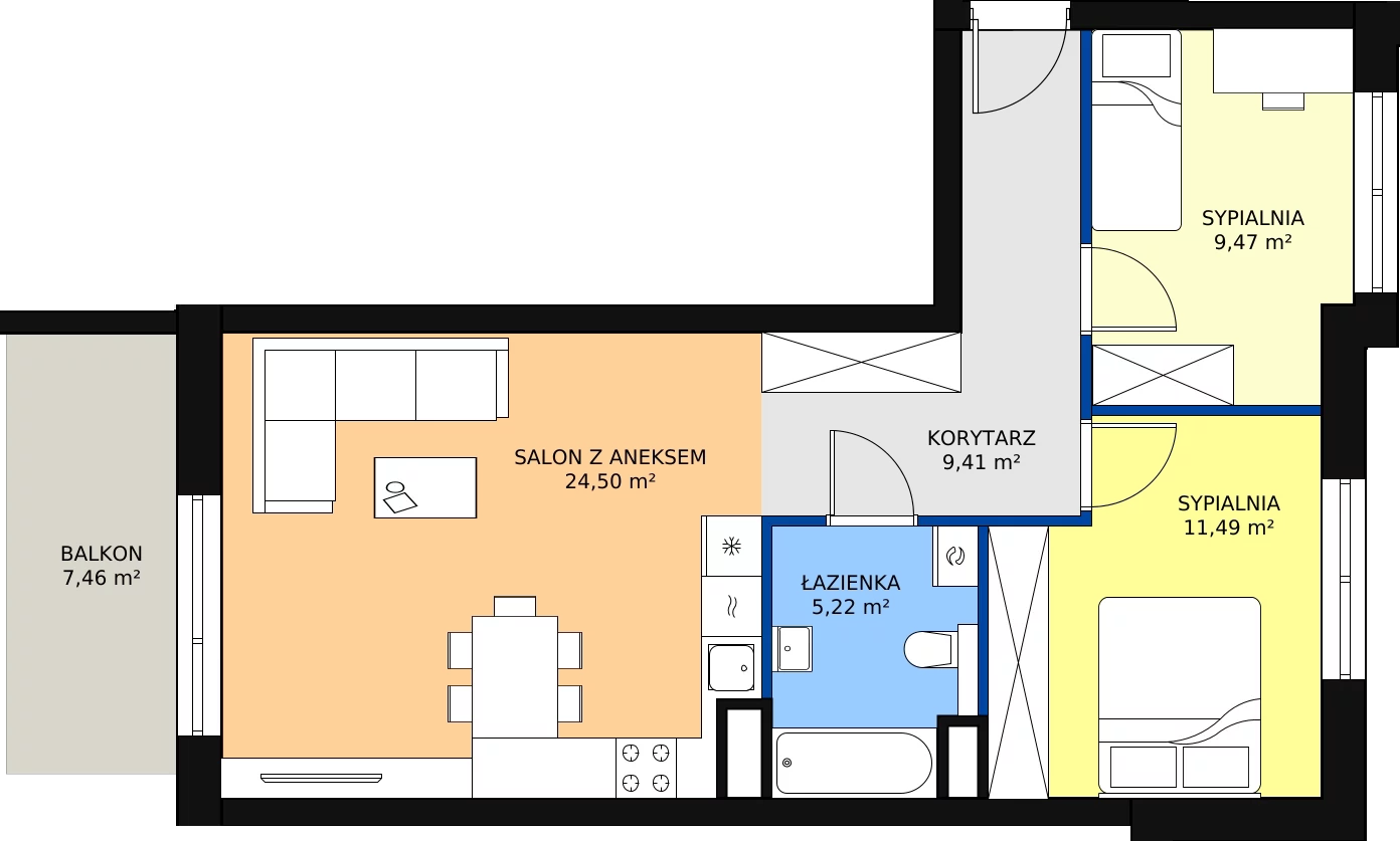 Zalety mieszkania 62.06 m², 161