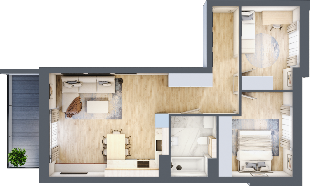 Mieszkanie 62,06 m², piętro 2, oferta nr 161, La Vie House, Kraków, Podgórze, ul. Łagiewnicka