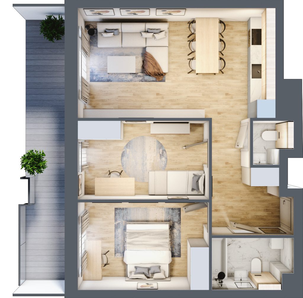 Mieszkanie 61,82 m², piętro 3, oferta nr 163, La Vie House, Kraków, Podgórze, ul. Łagiewnicka