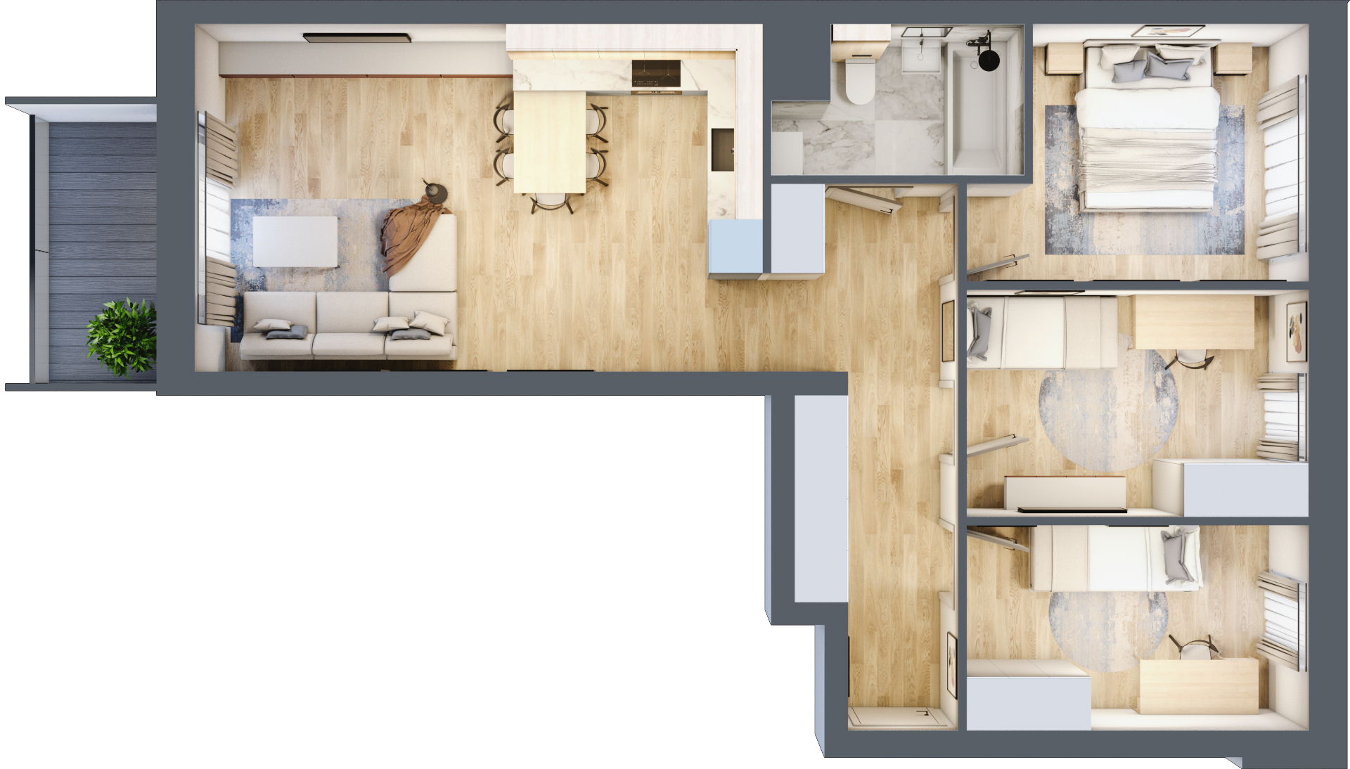 Mieszkanie 70,67 m², piętro 4, oferta nr 166, La Vie House, Kraków, Podgórze, ul. Łagiewnicka