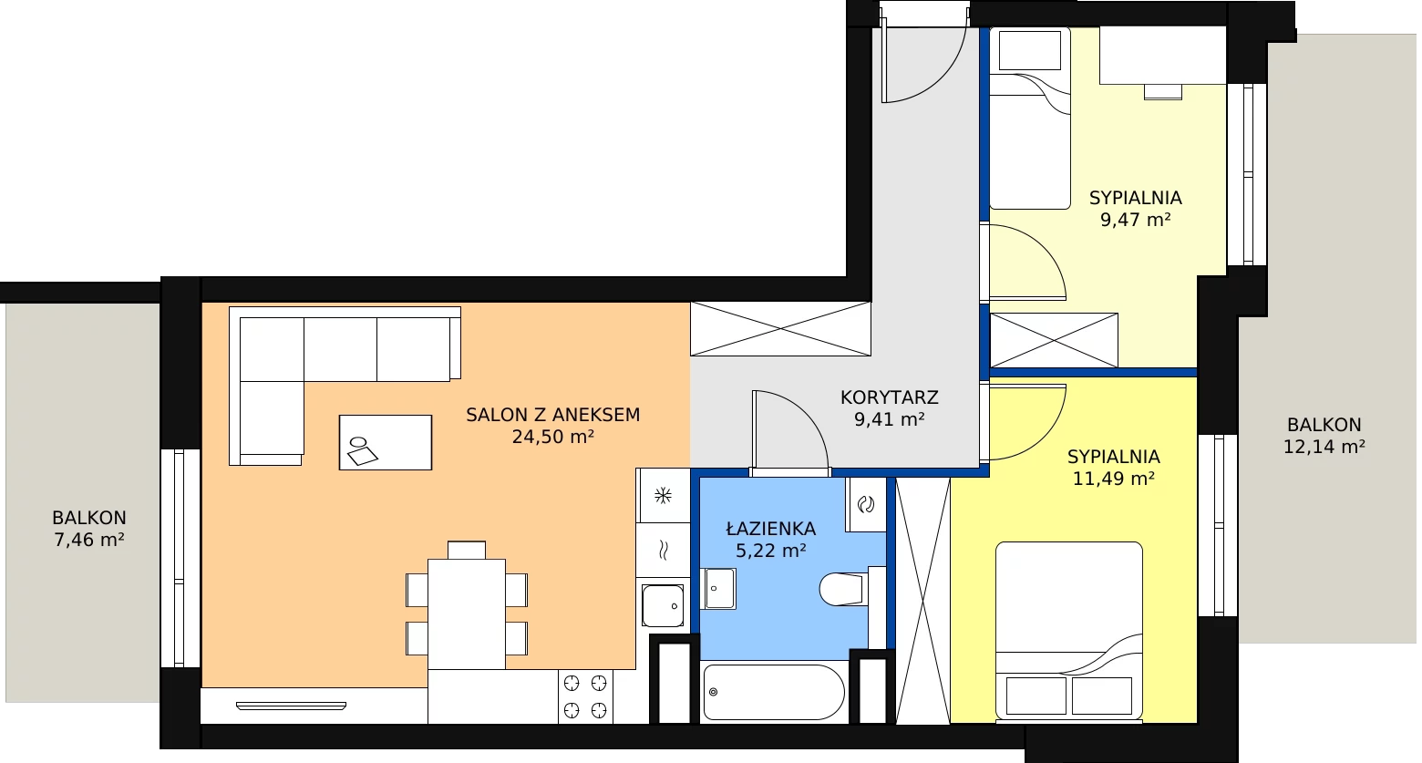 Zalety mieszkania 62.06 m², 169