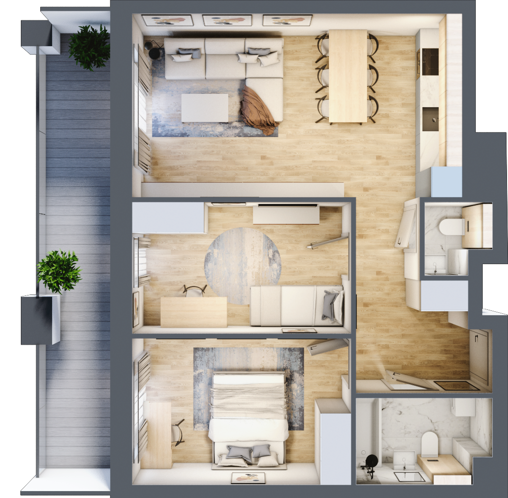 Mieszkanie 61,82 m², piętro 5, oferta nr 171, La Vie House, Kraków, Podgórze, ul. Łagiewnicka