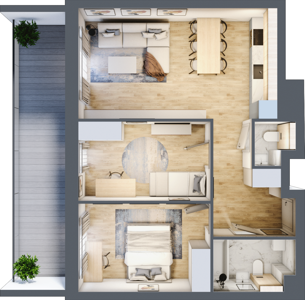 Mieszkanie 61,82 m², piętro 6, oferta nr 175, La Vie House, Kraków, Podgórze, ul. Łagiewnicka