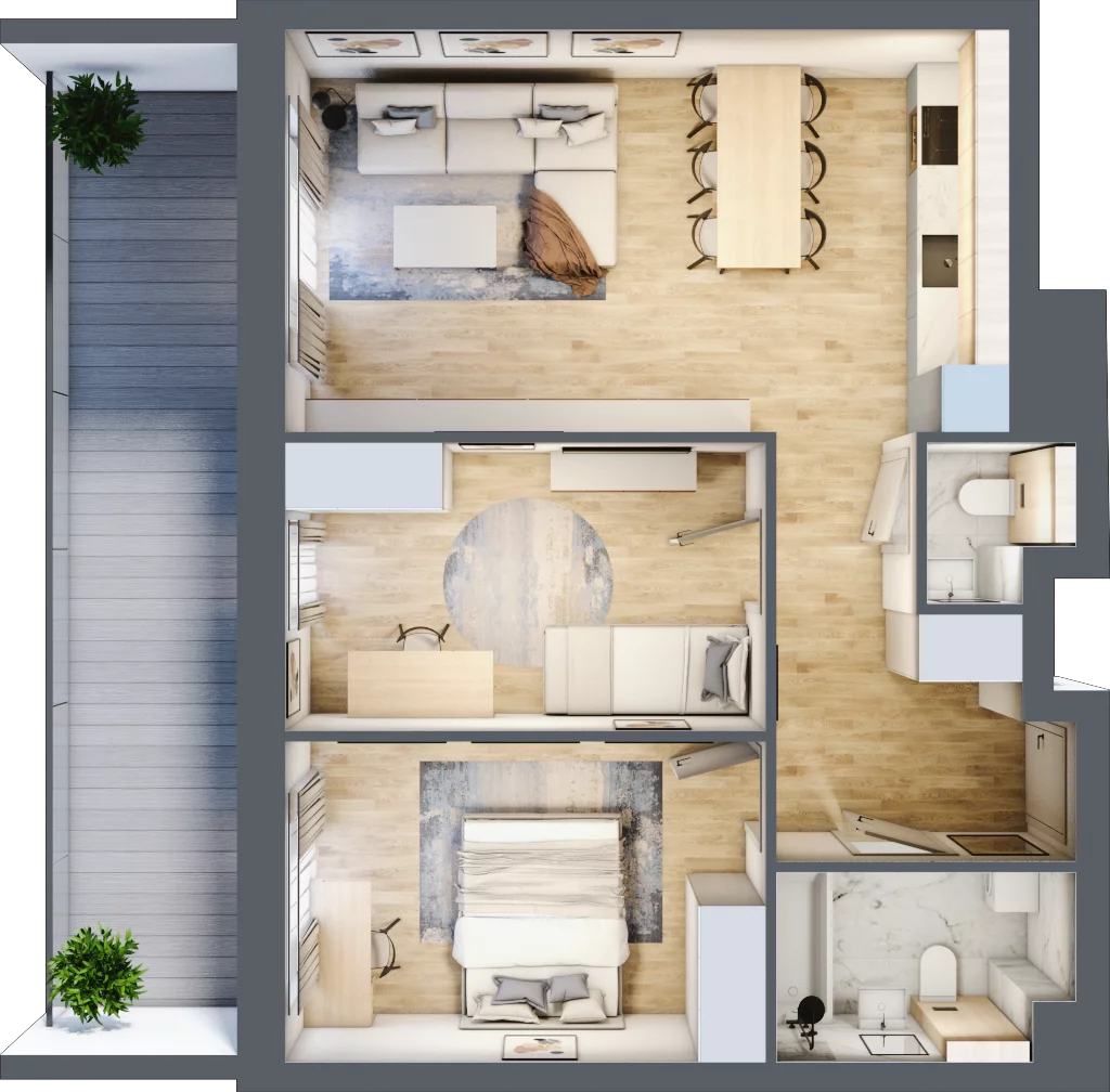 Mieszkanie 61,82 m², piętro 6, oferta nr 175, La Vie House, Kraków, Podgórze, ul. Łagiewnicka