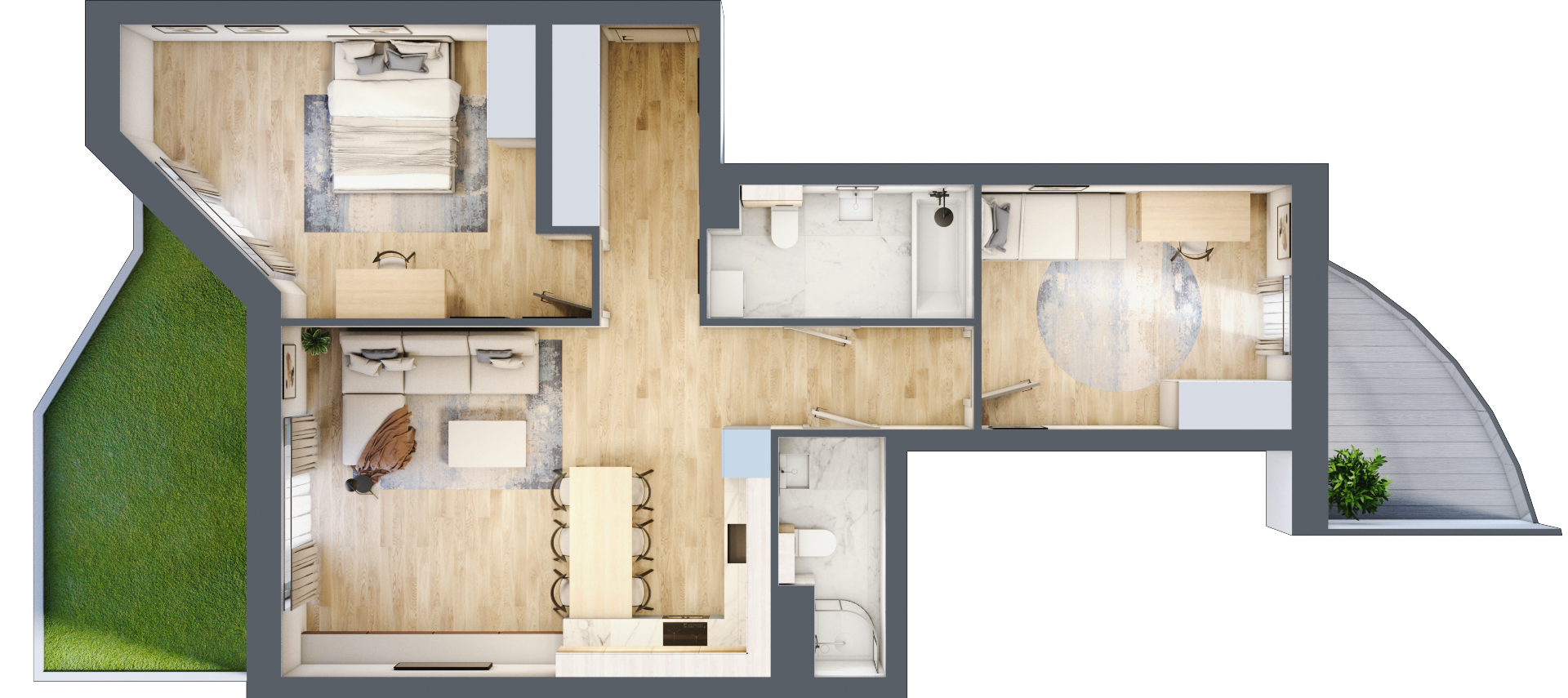 Mieszkanie 72,95 m², piętro 1, oferta nr 181, La Vie House, Kraków, Podgórze, ul. Łagiewnicka