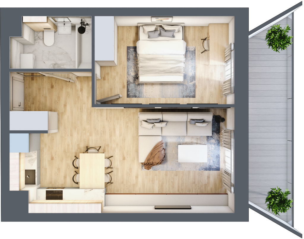 Mieszkanie 43,35 m², piętro 2, oferta nr 184, La Vie House, Kraków, Podgórze, ul. Łagiewnicka