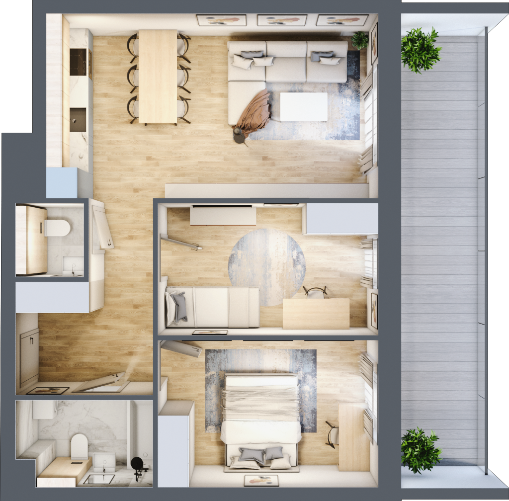 Mieszkanie 62,46 m², piętro 3, oferta nr 188, La Vie House, Kraków, Podgórze, ul. Łagiewnicka