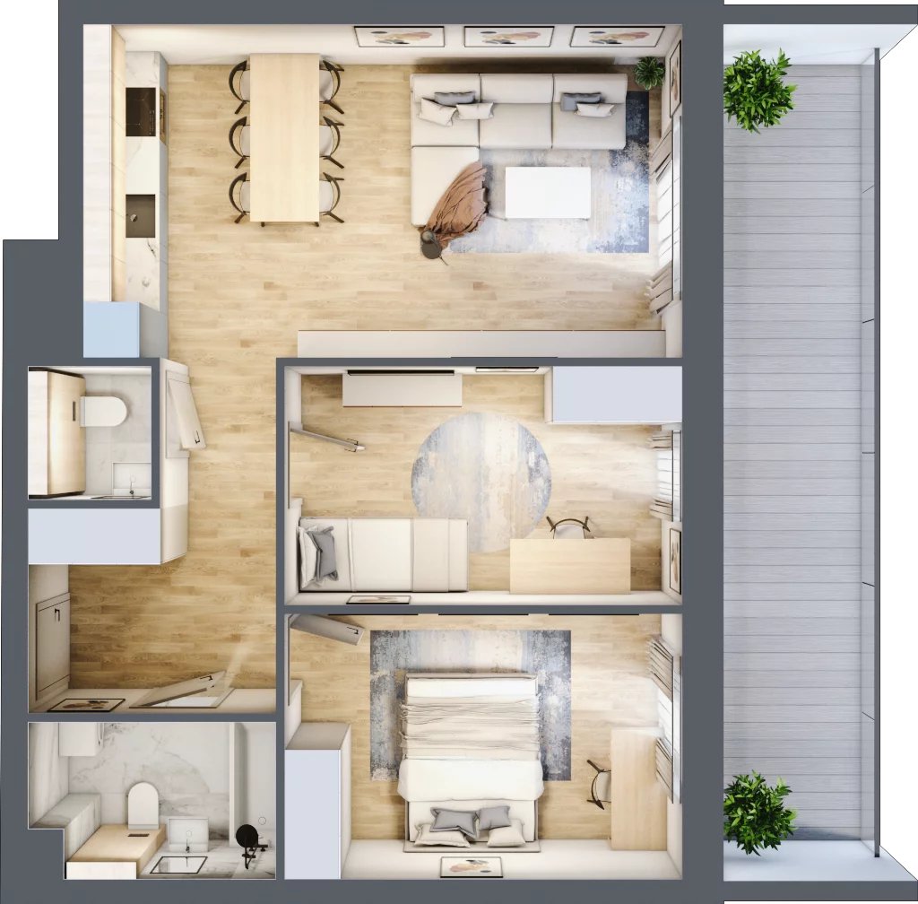 Mieszkanie 62,46 m², piętro 3, oferta nr 188, La Vie House, Kraków, Podgórze, ul. Łagiewnicka