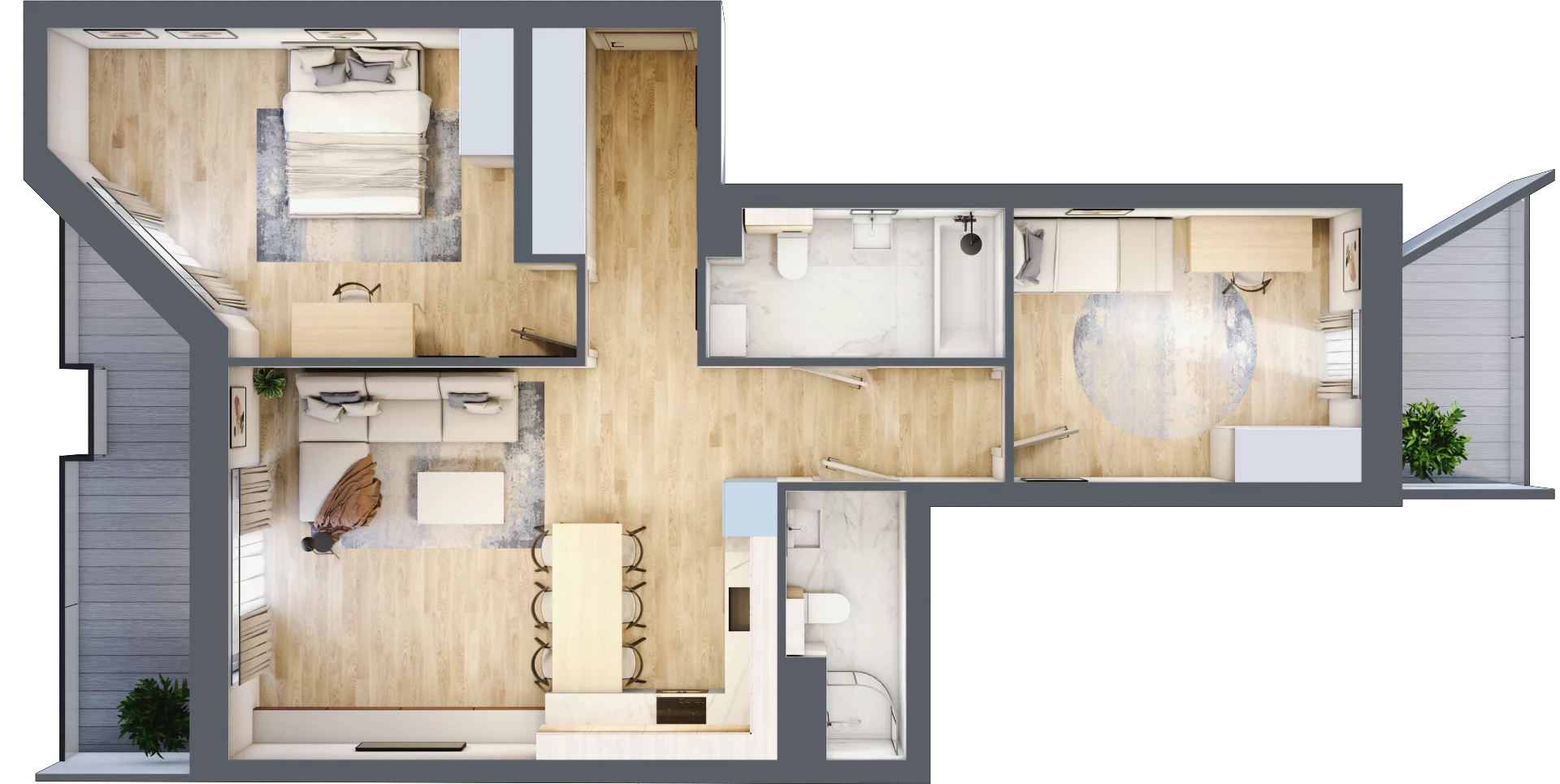 Mieszkanie 74,74 m², piętro 3, oferta nr 190, La Vie House, Kraków, Podgórze, ul. Łagiewnicka