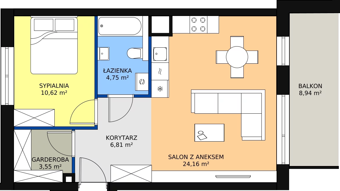 Zalety mieszkania 51.71 m², 191