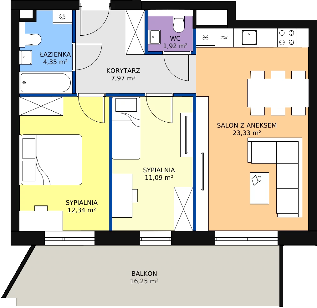 Zalety mieszkania 62.46 m², 193