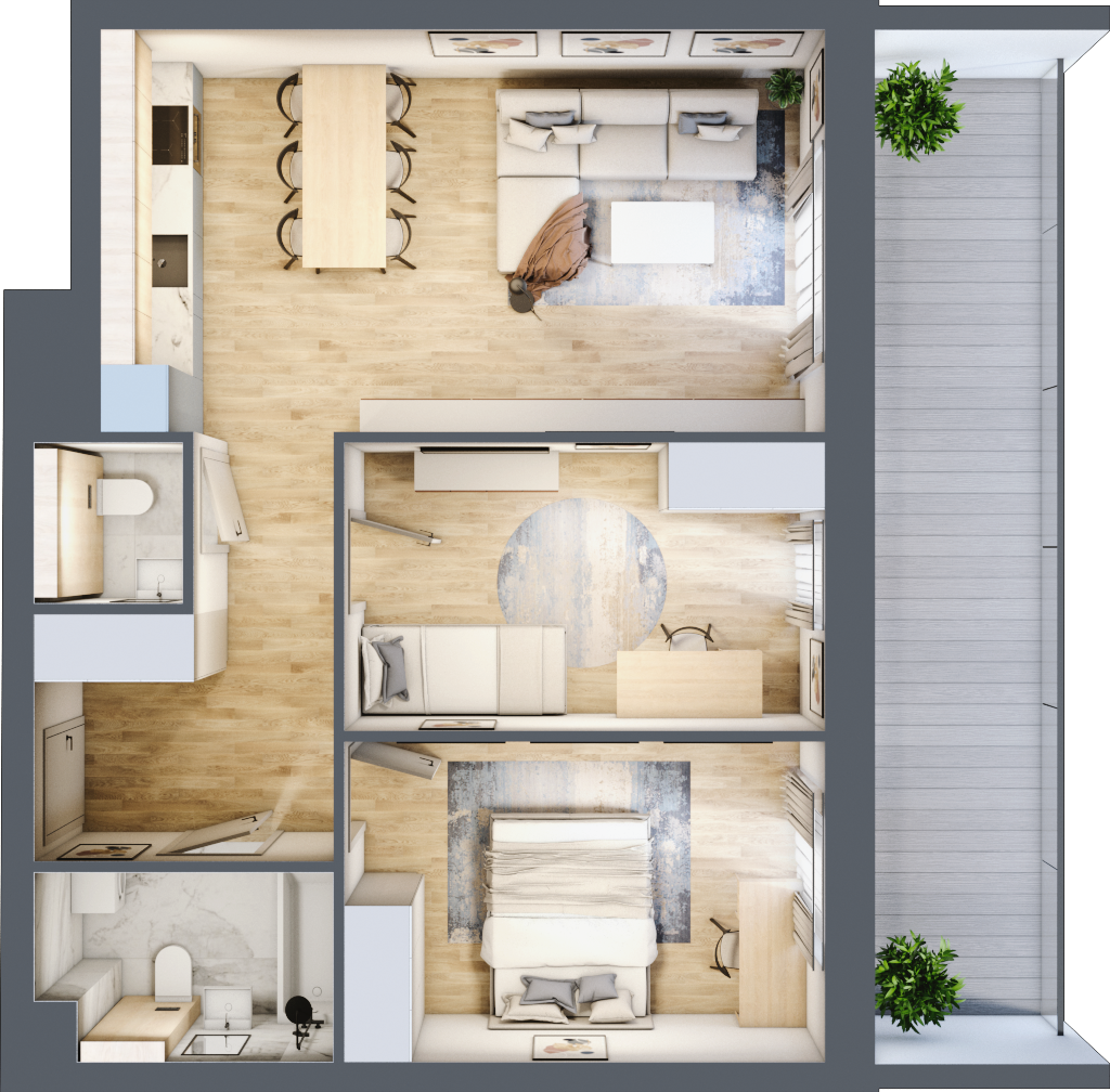 Mieszkanie 62,46 m², piętro 6, oferta nr 203, La Vie House, Kraków, Podgórze, ul. Łagiewnicka