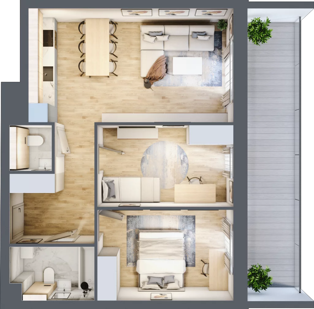 Mieszkanie 62,46 m², piętro 6, oferta nr 203, La Vie House, Kraków, Podgórze, ul. Łagiewnicka