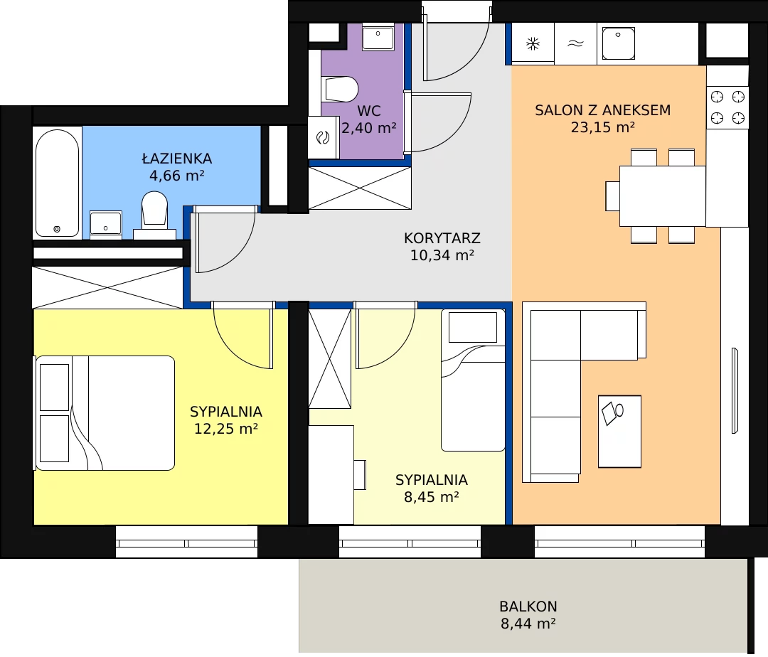 Zalety mieszkania 62.02 m², 230