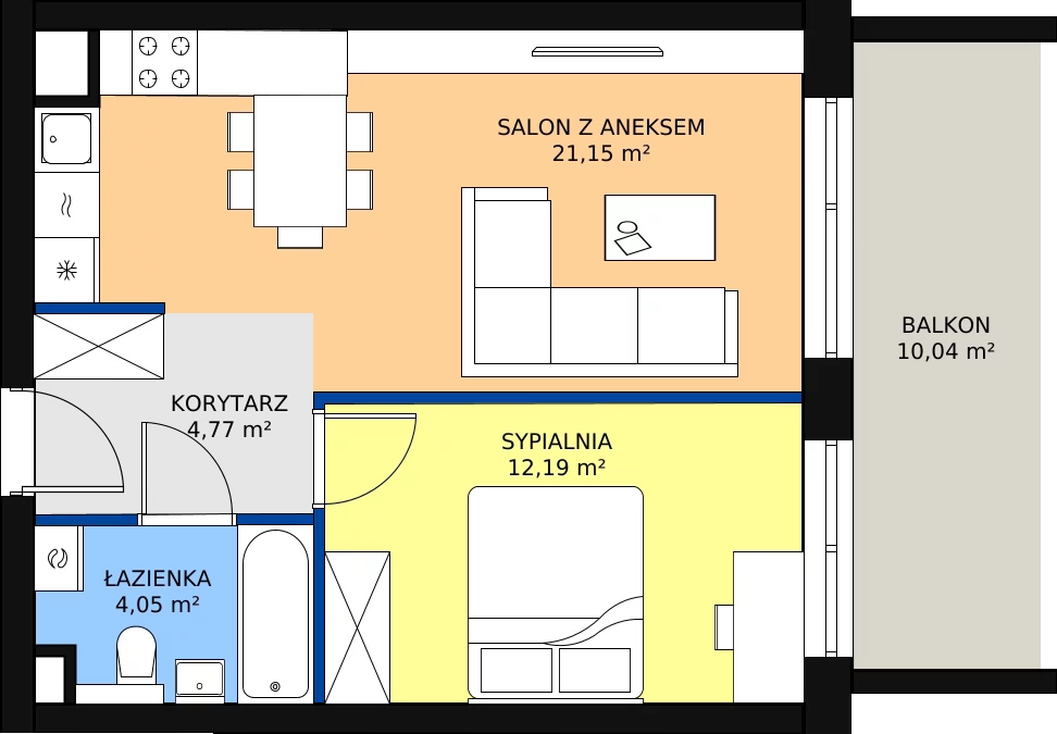 Zalety mieszkania 43.35 m², 248