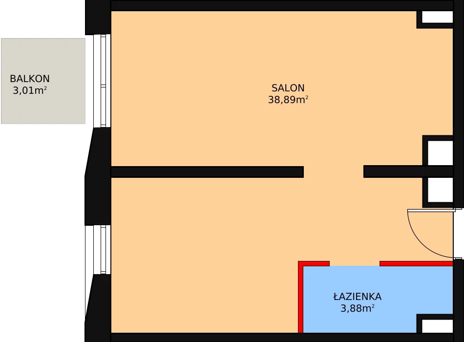 1 pokój, lokal inwestycyjny 43,57 m², piętro 1, oferta nr 37, Cystersów 19, Kraków, Grzegórzki, ul. Cystersów 19