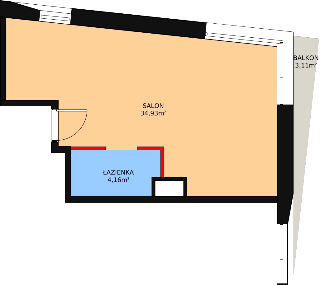 1 pokój, lokal inwestycyjny 39,98 m², piętro 3, oferta nr 82, Cystersów 19, Kraków, Grzegórzki, ul. Cystersów 19