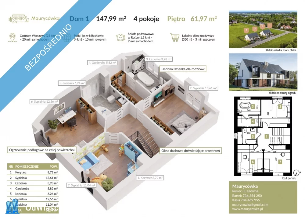 Dom 150,00 m², oferta nr , 36554, Rusiec, Główna
