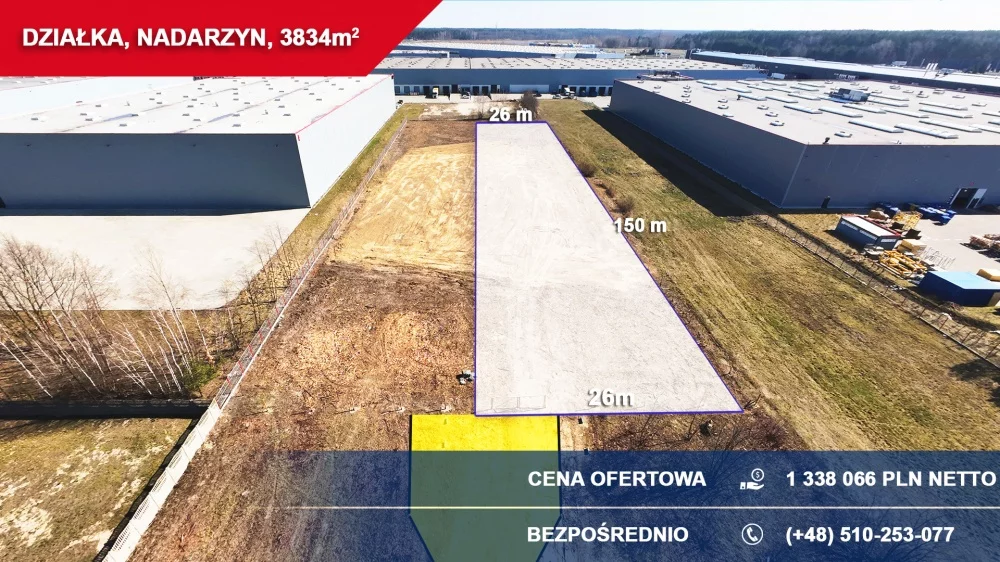 Działka 3 834,00 m², oferta nr , 37471, Nadarzyn, Komorowska