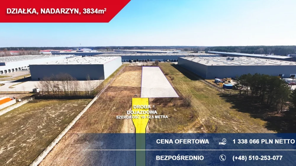 Działka 3 834,00 m², oferta nr , 37471, Nadarzyn, Komorowska